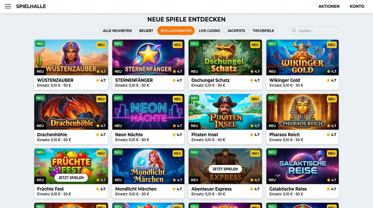 Neuheiten & Instant Games — Winnerz